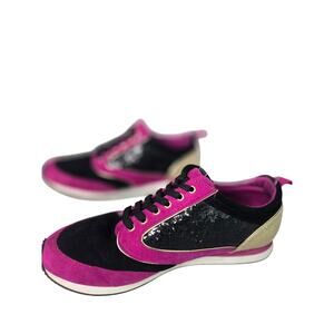 Juicy Couture Corin Black Pink Sparkle Metallic Y2K Streetwear Shoe Sneakers | 8